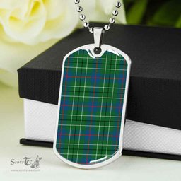 Scottish Duncan Ancient Clan Tartan Dog Tag Necklace - Classic Scottish Plaid Tartan Plaid