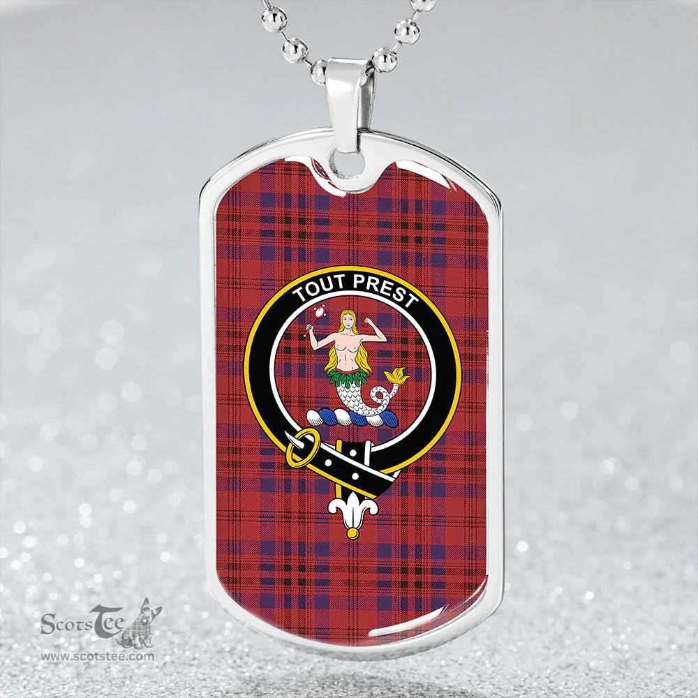 ScottishPlaid Murray of Abercairney James #2 (Murray of Abercairney; James #2) Weathered Clan Tartan Dog Tag Necklace - Crest Classic Scottish Plaid Tartan Plaid