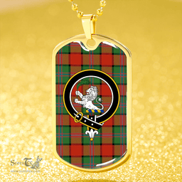 ScottishPlaid Plummer Ancient Clan Tartan Dog Tag Necklace - Crest Classic Scottish Plaid Tartan Plaid