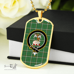 ScottishPlaid Toshach Ancient Clan Tartan Dog Tag Necklace - Crest Classic Scottish Plaid Tartan Plaid