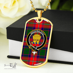 ScottishPlaid Wauchope Clan Tartan Dog Tag Necklace - Crest Classic Scottish Plaid Tartan Plaid