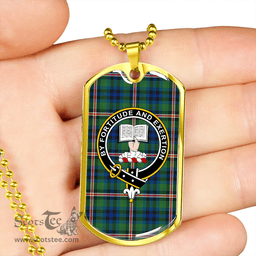 ScottishPlaid Reid (Mill City) Modern Clan Tartan Dog Tag Necklace - Crest Classic Scottish Plaid Tartan Plaid