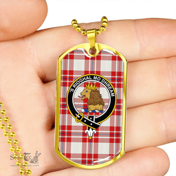 ScottishPlaid MacGregor Dress (Gregor Dress) Clan Tartan Dog Tag Necklace - Crest Classic Scottish Plaid Tartan Plaid