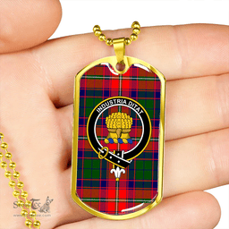 ScottishPlaid Wauchope Clan Tartan Dog Tag Necklace - Crest Classic Scottish Plaid Tartan Plaid