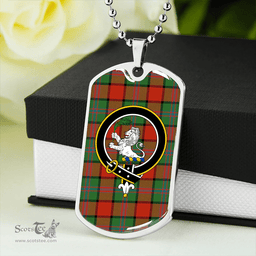 ScottishPlaid Plummer Ancient Clan Tartan Dog Tag Necklace - Crest Classic Scottish Plaid Tartan Plaid