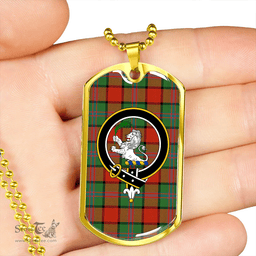 ScottishPlaid Plummer Ancient Clan Tartan Dog Tag Necklace - Crest Classic Scottish Plaid Tartan Plaid