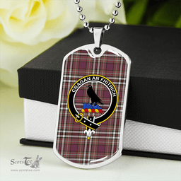 ScottishPlaid MacDonell of Glengarry Dress Modern Clan Tartan Dog Tag Necklace - Crest Classic Scottish Plaid Tartan Plaid