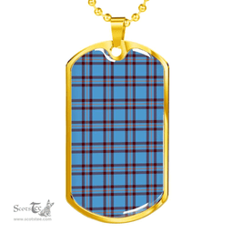 Scottish Elliot Ancient Clan Tartan Dog Tag Necklace - Classic Scottish Plaid Tartan Plaid