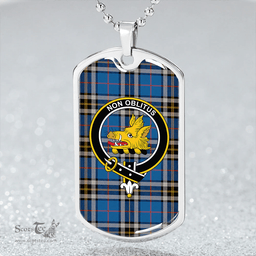 ScottishPlaid MacTavish Dress Ancient Clan Tartan Dog Tag Necklace - Crest Classic Scottish Plaid Tartan Plaid