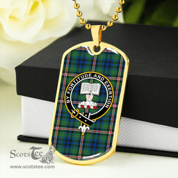 ScottishPlaid Reid (Mill City) Modern Clan Tartan Dog Tag Necklace - Crest Classic Scottish Plaid Tartan Plaid