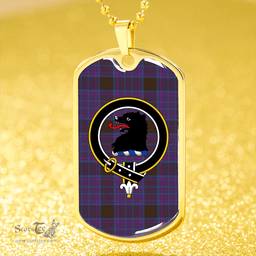 ScottishPlaid Phillips Modern Clan Tartan Dog Tag Necklace - Crest Classic Scottish Plaid Tartan Plaid