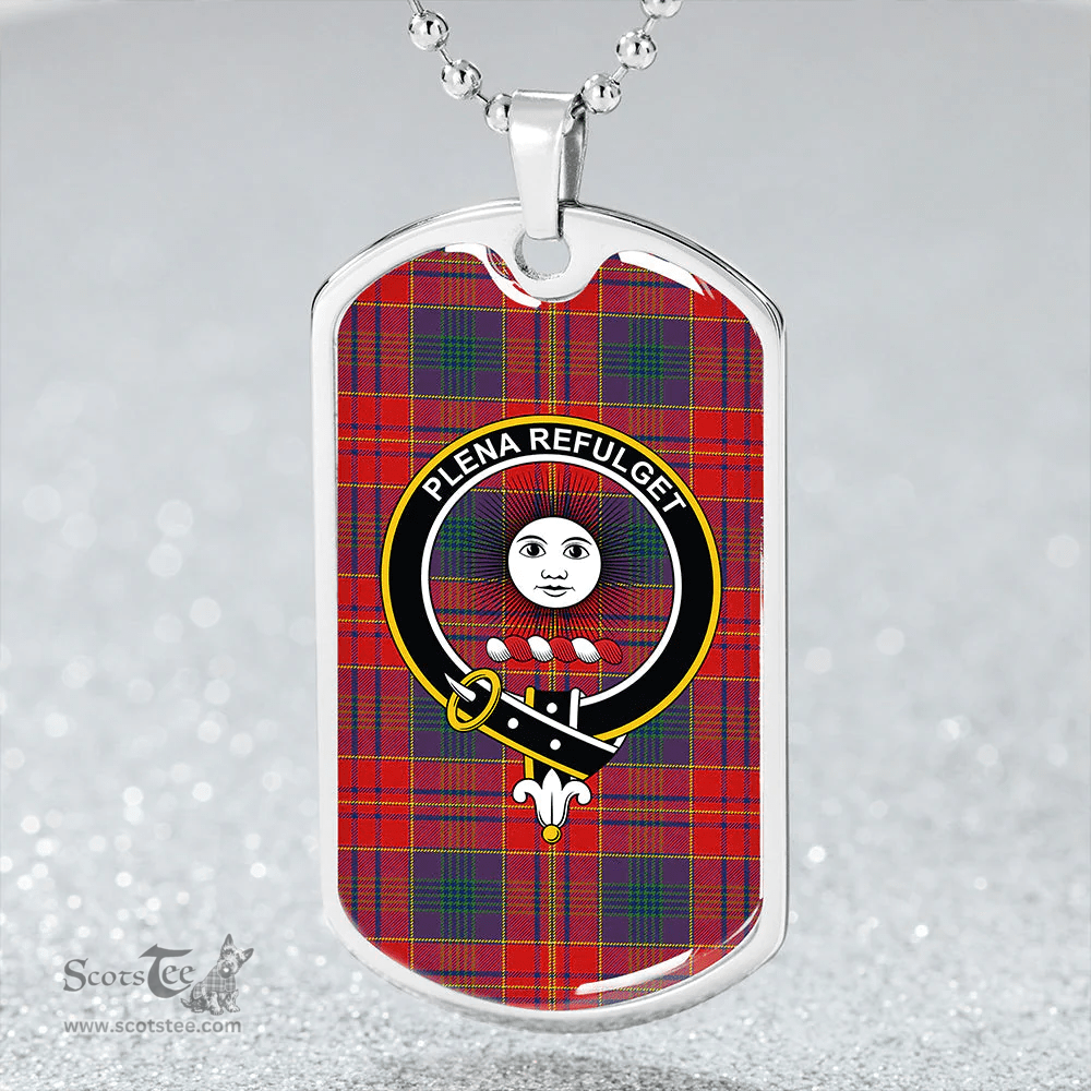 ScottishPlaid Pitcairn Heritage Modern Clan Tartan Dog Tag Necklace - Crest Classic Scottish Plaid Tartan Plaid