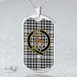 ScottishPlaid Scott (Sir Walter) Personal Clan Tartan Dog Tag Necklace - Crest Classic Scottish Plaid Tartan Plaid