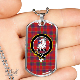 ScottishPlaid Mair Modern Clan Tartan Dog Tag Necklace - Crest Classic Scottish Plaid Tartan Plaid