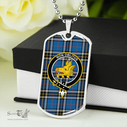 ScottishPlaid MacTavish Dress Ancient Clan Tartan Dog Tag Necklace - Crest Classic Scottish Plaid Tartan Plaid