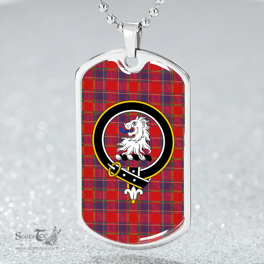 ScottishPlaid Mair Modern Clan Tartan Dog Tag Necklace - Crest Classic Scottish Plaid Tartan Plaid