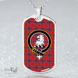 ScottishPlaid Mair Modern Clan Tartan Dog Tag Necklace - Crest Classic Scottish Plaid Tartan Plaid