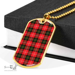 Scottish Nesbitt Modern Clan Tartan Dog Tag Necklace - Classic Scottish Plaid Tartan Plaid