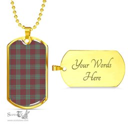 Scottish MacGregor Hunting Ancient Clan Tartan Dog Tag Necklace - Classic Scottish Plaid Tartan Plaid