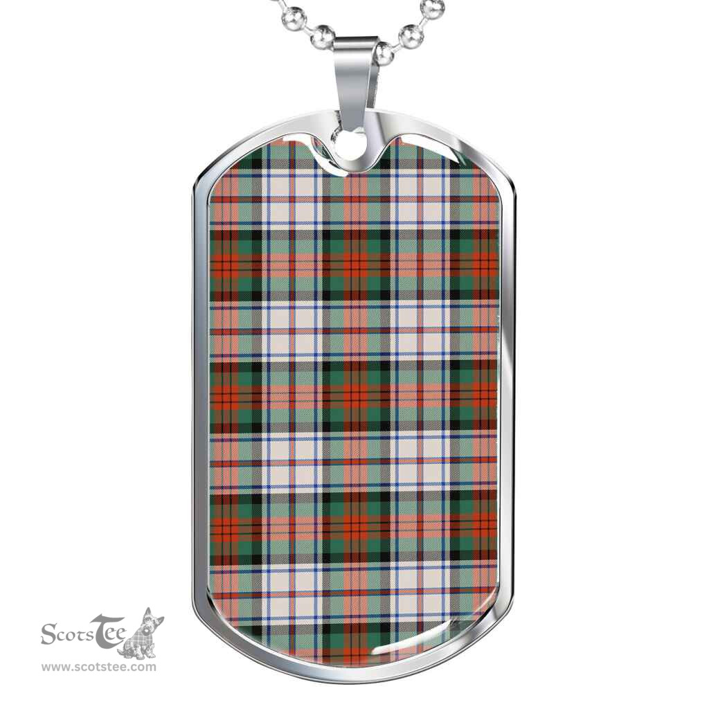 Scottish MacDuff Dress Ancient Clan Tartan Dog Tag Necklace - Classic Scottish Plaid Tartan Plaid