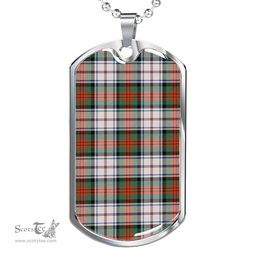 Scottish MacDuff Dress Ancient Clan Tartan Dog Tag Necklace - Classic Scottish Plaid Tartan Plaid