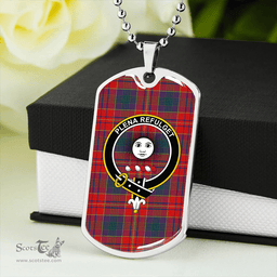 ScottishPlaid Pitcairn Heritage Modern Clan Tartan Dog Tag Necklace - Crest Classic Scottish Plaid Tartan Plaid