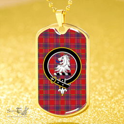 ScottishPlaid Mair Modern Clan Tartan Dog Tag Necklace - Crest Classic Scottish Plaid Tartan Plaid