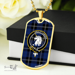 ScottishPlaid Ramsay Blue Modern Clan Tartan Dog Tag Necklace - Crest Classic Scottish Plaid Tartan Plaid