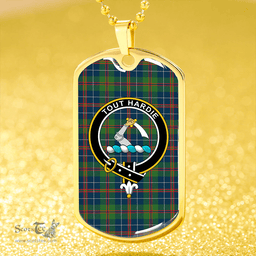 ScottishPlaid MacHardy Black Modern Clan Tartan Dog Tag Necklace - Crest Classic Scottish Plaid Tartan Plaid