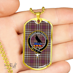 ScottishPlaid MacDonell of Glengarry Dress Modern Clan Tartan Dog Tag Necklace - Crest Classic Scottish Plaid Tartan Plaid