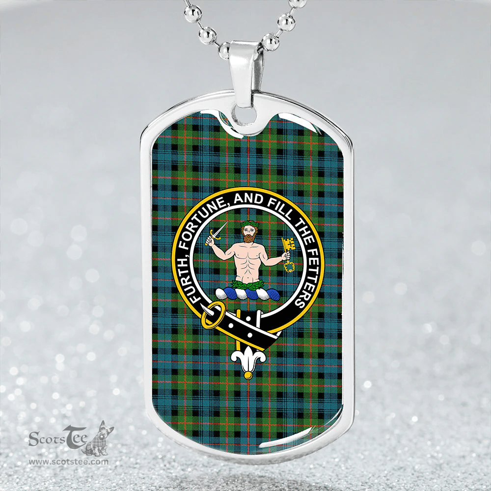 ScottishPlaid Murray of Atholl (Murray) Ancient Clan Tartan Dog Tag Necklace - Crest Classic Scottish Plaid Tartan Plaid