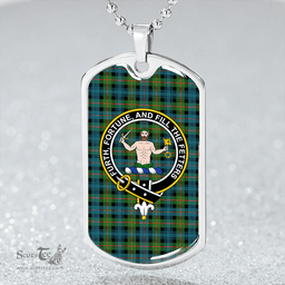 ScottishPlaid Murray of Atholl (Murray) Ancient Clan Tartan Dog Tag Necklace - Crest Classic Scottish Plaid Tartan Plaid