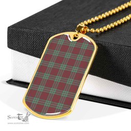 Scottish MacGregor Hunting Ancient Clan Tartan Dog Tag Necklace - Classic Scottish Plaid Tartan Plaid