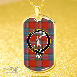 ScottishPlaid MacRae of Ardentoul Ancient Clan Tartan Dog Tag Necklace - Crest Classic Scottish Plaid Tartan Plaid