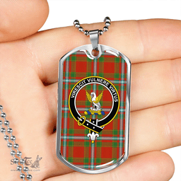 ScottishPlaid Stewart of Fingask Ancient Clan Tartan Dog Tag Necklace - Crest Classic Scottish Plaid Tartan Plaid