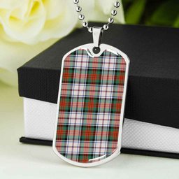 Scottish MacDuff Dress Ancient Clan Tartan Dog Tag Necklace - Classic Scottish Plaid Tartan Plaid