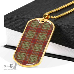 Scottish MacGillivray Hunting Ancient Clan Tartan Dog Tag Necklace - Classic Scottish Plaid Tartan Plaid