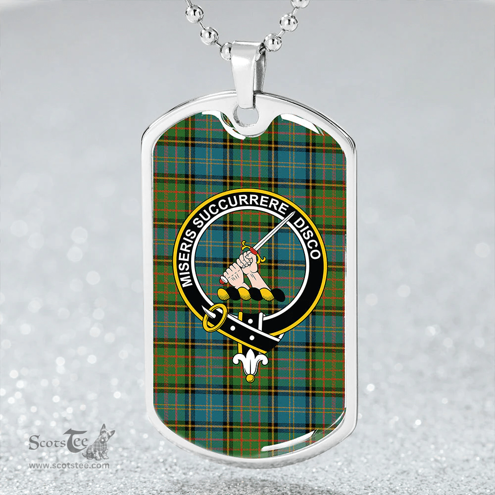 ScottishPlaid MacMillan Hunting Ancient Clan Tartan Dog Tag Necklace - Crest Classic Scottish Plaid Tartan Plaid