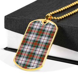 Scottish MacDuff Dress Ancient Clan Tartan Dog Tag Necklace - Classic Scottish Plaid Tartan Plaid