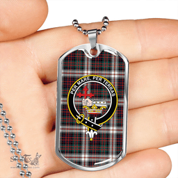 ScottishPlaid MacDonald Dress (Donald Dress) Clan Tartan Dog Tag Necklace - Crest Classic Scottish Plaid Tartan Plaid