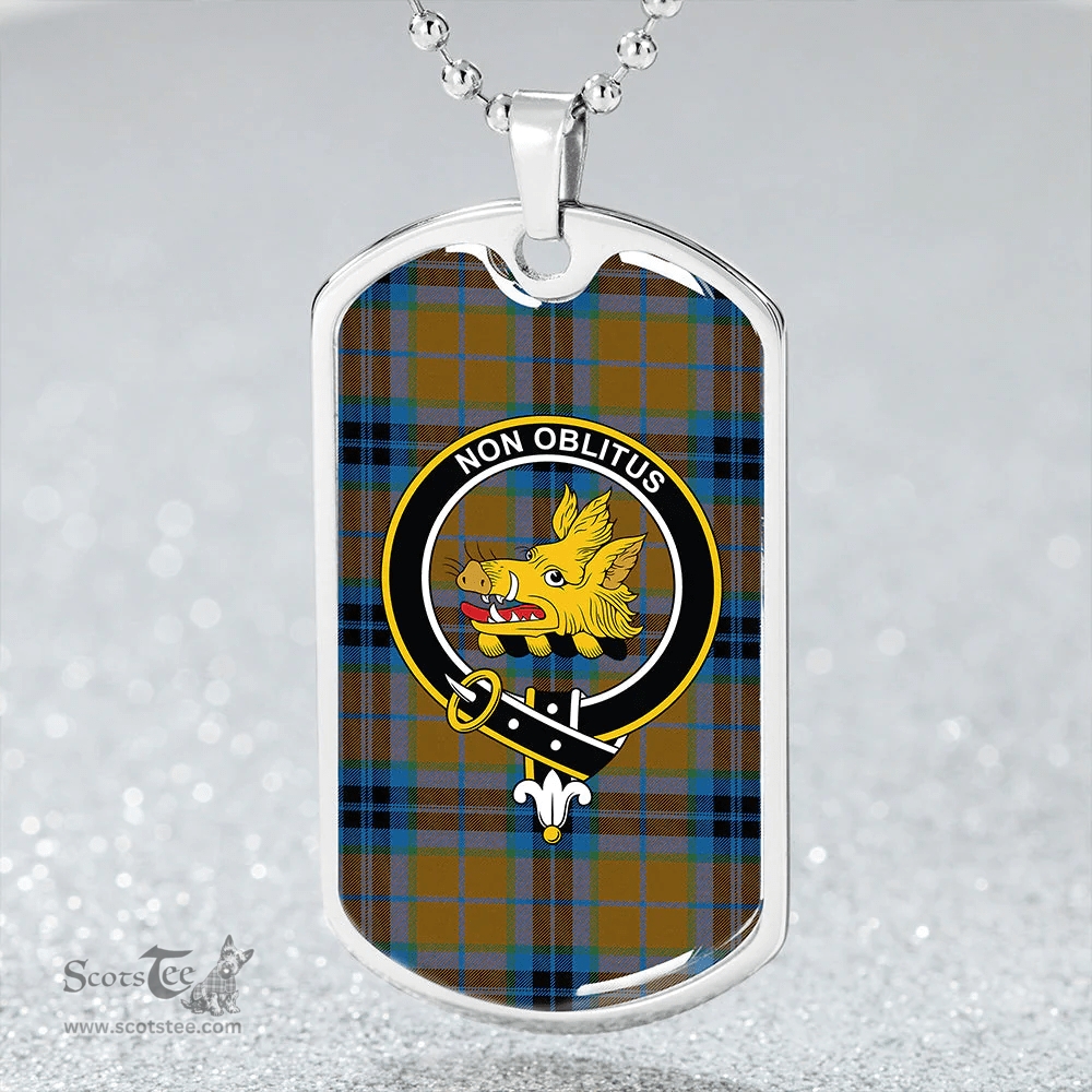 ScottishPlaid MacTavish Hunting Modern Clan Tartan Dog Tag Necklace - Crest Classic Scottish Plaid Tartan Plaid