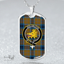 ScottishPlaid MacTavish Hunting Modern Clan Tartan Dog Tag Necklace - Crest Classic Scottish Plaid Tartan Plaid