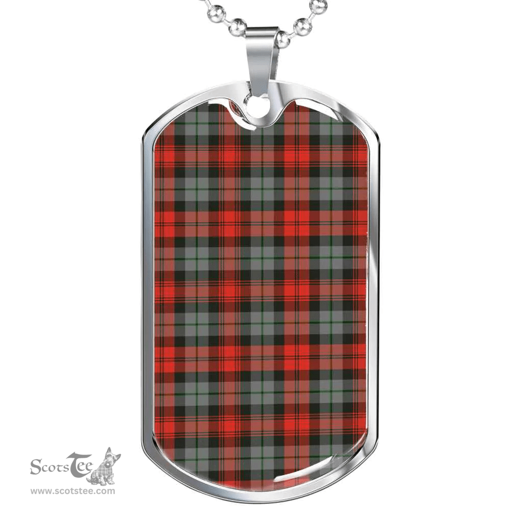 Scottish MacLachlan Weathered Clan Tartan Dog Tag Necklace - Classic Scottish Plaid Tartan Plaid