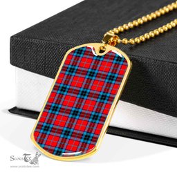 Scottish MacTavish Modern Clan Tartan Dog Tag Necklace - Classic Scottish Plaid Tartan Plaid