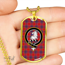 ScottishPlaid Mair Modern Clan Tartan Dog Tag Necklace - Crest Classic Scottish Plaid Tartan Plaid