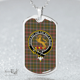 ScottishPlaid MacKintosh #2 Ancient Clan Tartan Dog Tag Necklace - Crest Classic Scottish Plaid Tartan Plaid