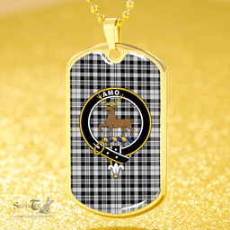 ScottishPlaid Scott (Sir Walter) Personal Clan Tartan Dog Tag Necklace - Crest Classic Scottish Plaid Tartan Plaid
