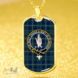 ScottishPlaid Miller Modern Clan Tartan Dog Tag Necklace - Crest Classic Scottish Plaid Tartan Plaid