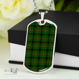 Scottish Kincaid Modern Clan Tartan Dog Tag Necklace - Classic Scottish Plaid Tartan Plaid