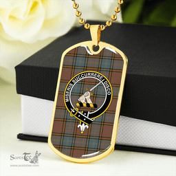 ScottishPlaid MacMillan Hunting Weathered Clan Tartan Dog Tag Necklace - Crest Classic Scottish Plaid Tartan Plaid